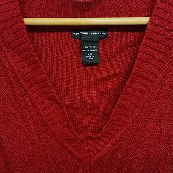 4/$20 Long XS Red Sweater - Picture 2 of 3
